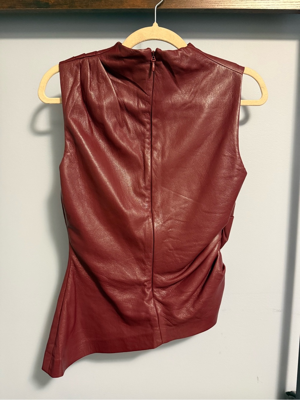 House of CB Burgundy Sleeveless Faux Leather Tank - Picture 5 of 5